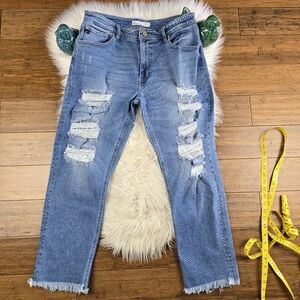 Distressed Blue Jeans